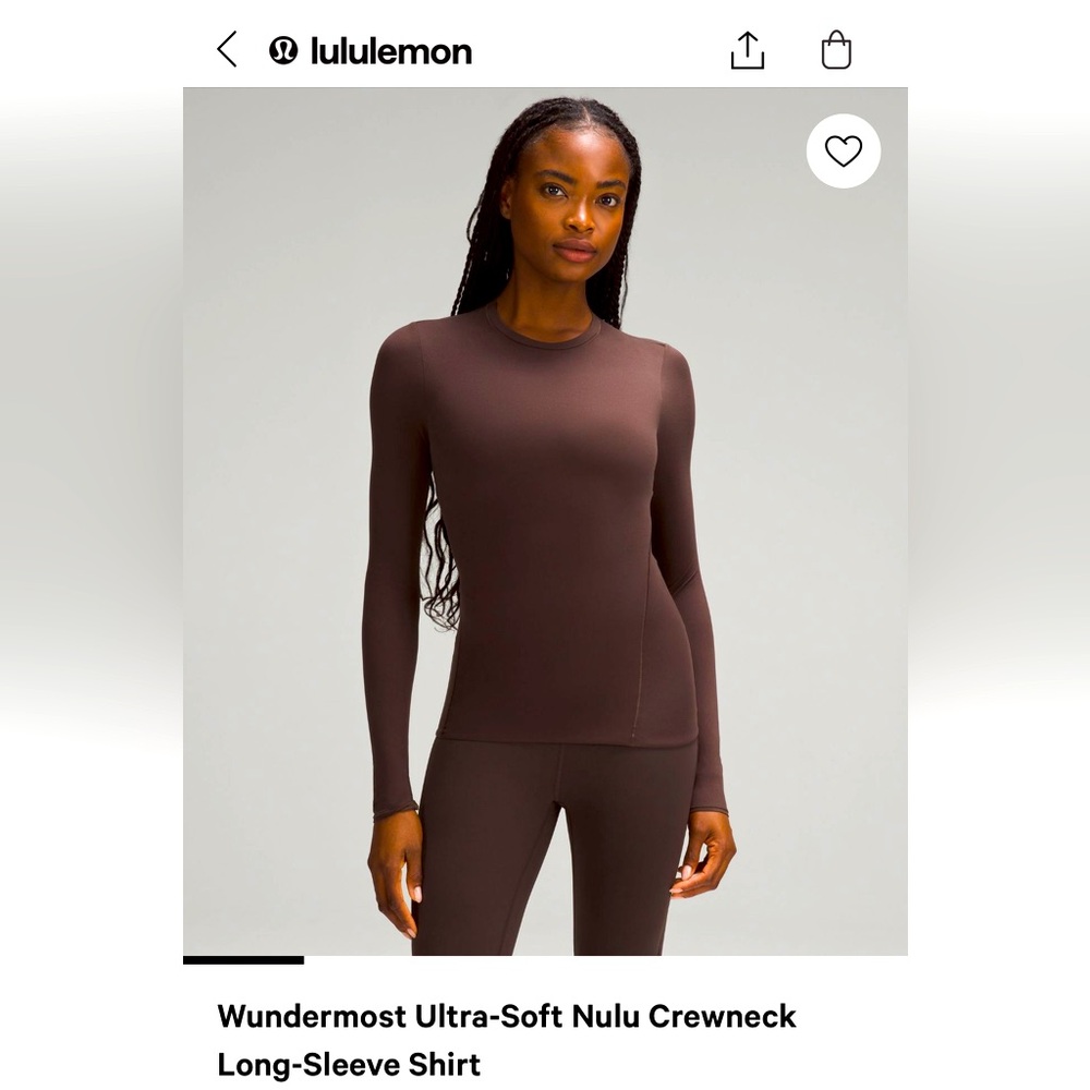 Lululemon Wundermost Ultra-Soft Nulu Crewneck long sleeve shirt XL